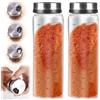 GOEDCH Barattoli Portaspezie in Vetro Borosilicato: 2 Pezzi 500 ml Grande Barattoli per Spezie con Coperchi Rotanti, Barattoli Portaspezie Vetro per Condimenti per Cucina, Sala da Pranzo