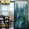 LXDWEI, adesivi per finestre decorativi per la privacy con foresta di montagna, statici senza colla, pellicola smerigliata (52x100 cm/20,5x39,4)