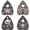 CREATCABIN 4 Pz Supporto in Cristallo Legno Planchette Mini Sfera Cristallo Espositore Roba Intaglio Regali Strumenti Piccolo Vassoio Altare Decor Magia per Sfera Cristallo Pietre Divinazione (Nero)