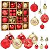 Aurasky Palline di Natale Rosse e Oro, 44 Pezzi Decorazioni Albero di Natale, Palline Albero Natale, Addobbi Natalizi per Albero, Palle e Stelle dell'Albero di Natale, Appendere Addobbi Natalizi