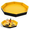 gexuamz Svuotatasche Vassoio Portaoggetti, Svuota Tasche da Ingresso Antiscivolo, Vassoio Decorativo per Cucina, Tavolo, Soggiorno, Camera da Letto, Bagno, Design Moderno, Bicolore Ottagono, 21.8cm