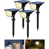 Onalix 78 LED lampada solare per esterni, rilevatore di movimento, 3 temperature di colore 2700K/4500K/6000K, luce solare esterna, 2 modalità di installazione con IP44, impermeabile, per vialetto, prato