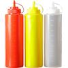 Osuter Bottiglia Squeeze Riutilizzabili,3pcs 1000ml Bottiglie Spremi Condimento,Prova di Perdite,Flacone Dosatore Grandi in Plastica,per Ketchup,Salsa Barbecue, Mayo (Rosso, Giallo, Bianco).