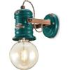 Ferroluce Applique Industrial Minimal Ferro E Ceramica Vintage Verde 1 Luce E27
