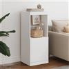 Mengtu Credenza con Luci LED Bianca 41x37x100 cm, Credenza Armadio, Armadietto da Pavimento per Bagno, Mobili Ufficio, Mobiletto Portaoggetti Ripiani Salvaspazio Armadio di Stoccaggio K Decor Mobili