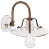 Ferroluce Retrò Applique Country E27, 77.0 W, Bianco Lucido, 25x21x 30 cm