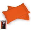 Happidea - Set 2 Federe, 100% Cotone, Tinta Unita, 18 Colori, 2 Volani, Made in Italy, 52x82Cm, Pack Barattolo Riutilizzabile, Giallo Arancio