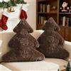 Lanpn Set di 2 Pezzi Cuscino Natalizio, Fiocco di neve Cuscino Albero di Natale Cuscini Decorativo Natalizio Cuscinis decorativo invernale per Divano Decorazioni natalizia (Marrone, 40,5x45,5cm)
