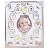 Generico Cornice portafoto per neonato, primo anno di vita, ricordo per esposizione di foto di 12 mesi, 25x30 cm, registrazione della crescita in metallo per neonato, regalo per baby shower(White)