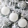 Sleetly Palline di Natale Fattoria Bianca per Albero di Natale - Confezione da 30 - Globi di neve in plastica infrangibile con glitter da 60 mm e fiocchi di neve da 80 mm