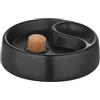 GERMANUS Cenere per pipa con battiscopa e ripiano per pipa in ceramica, colore nero