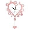 PawwJoy Orologio da parete con pendolo silenzioso in acrilico nordico a forma di cuore decorativo da appendere orologio per corridoio decorazione regalo di inaugurazione della casa - oro rosa