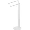 Inbagno Piantana Porta Asciugamani Da Appoggio Per Bagno In Acciaio Bianco Opaco Linea Fusion, L 25 x P 25 x H 72 Cm, Dotata Di 2 Braccia Porta Salviette