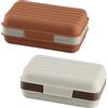 xianynow 2 Pezzi Portasapone da Viaggio con Scolapiatti, Contenitore Portatile in Plastica con Coperchio Sigillante, Ideale per Casa, Bagno, Escursionismo, Campeggio - Bianco, Arancione
