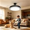 Maxled, Light is Led! Ventilatore Soffitto Illuminazione LED 30W 3CCT 6500K/4500K/3500K 4094LM Dimmerabile 10%-100% 6 Velocità Timer Silenzioso per Soggiorno E Camera Letto Nero