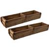Novaliv 2 scatole di legno vintage, 58 x 15 x 10 cm, a forma di mattoni in legno, grandi due camere, multiuso, in legno riciclato, ogni forma è un pezzo unico