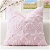 Artscope 1 Pezzi Stella del Mare e Conchiglie Federe in Lana Corta Velluto Copricuscini Morbido Decorativo Fodere per Cuscino Vacanza Stile per Divano Camera da Letto Rosa 50x50 cm