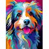 Pavemlo 5D Diamond Painting Kits Completo Cane Sorridente Colorato, Pittura Diamante Art Kit Animale, Strass Arte Creazione Mosaico Murale Artigianale per la Decorazione della Parete di Casa 30X40cm