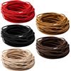 Rairsky 5 Pezzi Cordino Cuoio, Effetto Pelle Scamosciata Cordino Collana | 2.5 mm X 400 cm Lacci Cuoio, Lacci da Scarpe Retrò di Ricambio, Braccialetto e Collana DIY Intrecciati a Mano
