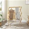 [en.casa] Stendino Verticale Stendibiancheria Pieghevole Design Fisarmonica Stendipanni in Bambù color Naturale