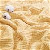 Exclusivo Mezcla Coperta in Mussola 100% Cotone, 6 Strati, Giallo | 230x270 cm, Leggera, Traspirante, Morbida e Confortevole, Adatta per l'estate, come Copriletto o Copertura Decorativa
