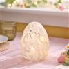 Lights4fun Coriandoli in vetro con uovo di Pasqua, LED bianco caldo, con timer da 6 ore, funzionamento a batteria, decorazione pasquale, per tavolo e soggiorno, altezza 16 cm, rosa