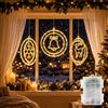 Cnulenzt Cnuleznt, [3 pezzi] Luci Batteria Natale,3D Anello Girevole Tridimensionale, Catena luminosa ImpermeabileII filo PVC, Per Finestre, Natale, Decorazione vacanze,Festa(Bianco Caldo)