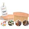 TOPANBIETER 999 Set di 2 scopa da tavolo in legno e metallo, piccolo e leggero, mini paletta e scopa collegata magneticamente, spazzola da tavolo in faggio e paletta in metallo, paletta portatile e paletta per cucina