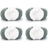 GGH ggh Lacy Set, 4 x 25 g (totale 100 g) Set, 150 m/25 g di lana merino con seta per lavorare a maglia, colore 009 - verde grigio