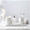 Tellgoy 7-Piece Ceramica Set Accessori da Bagno, Bagno privato Europeo Accessori Set con Vassoio, Decorativo di Accessori da Bagno Kit, comprende spazzolino Cup, Dosatore di Sapone, Portasapone,B