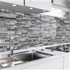danario Rivestimento Paraschizzi Cucina Adesivo da Parete I Effetto Vetro I Spesso e Rigido I Ignifugo e Resistente all'Acqua I 0,80 mm I Muro in Pietra - 60cm x 280cm