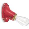 Ferroluce Retrò Minimal Applique Vintage E27, 77.0 W, Rosso Lucido, 14x11x9 cm