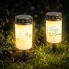 KQWVZ Lumini Cimitero LED, 2PCS Lumino Solare Per Cimitero, Lume Funerale a LED Con Asta Di Sostegno, Impermeabile Lumino LED per Cimitero, Candele Solari Da Esterno, Bianco, 7 x 12 cm