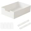 Tokenhigh Organizer per armadio estensibile, 31,5 x 21,5 x 9 cm, colore bianco, cassetto telescopico con guida scorrevole, cestino estraibile, in plastica, cassetto estensibile, per armadio, cucina, armadio