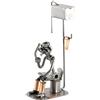 Steelman24 I Omini di Viti Uomo su Water con Cellulare I Idee Regalo Originale I Soprammobili in Metallo I Modellino