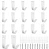 QJKEJI 17 Pz Ganci Appendiabiti da Parete Bianchi, Gancio Muro, Ganci da Parete in Metallo, Appendino da Muro Singolo, Appendiabiti da Muro per Casa, Bagno, Cucina, Porte, Vestiti, Accappatoio, Chiavi, Borse