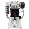 ACLICE Compressore d'aria, testa della pompa, 2 cilindri, 420 l/min, 8 bar, 960 giri/min, lubrificato ad olio, con puleggia per officina industriale, argento e nero
