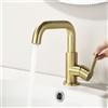 ONECE Rubinetto Bagno Lavabo Oro, Miscelatore Monocomando Girevole a 360°
