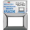 Bratek 4X Placca 3 Moduli Compatibile con Placche BTicino Matix | Sostituisce Placchette BTicino Matix AM4803GCR Colore Argento Lucido - Made in Europe
