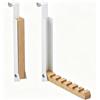 EUBSWA Appendiabiti da porta pieghevole, 2 ganci per porta, pieghevole, da appendere, senza forare, con 6 scanalature per ganci, in metallo e legno, per porta sotto 2 cm (2, bianco)