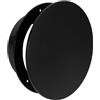 Vent Systems Diffusore d'aria circolare da 15,2 cm, copertura di sfiato regolabile in plastica nera con flangia a incasso, registro HVAC durevole e facile da installare per soffitto, parete