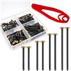 MirraSwit 120 Pezzi Chiodi per Quadri Muro 20/25/30/40mm, Set di Chiodi in Acciaio per Calcestruzzo con Fissatore, con Scatola per Calcestruzzo, Mattoni, Legno, Intonaco, Parete