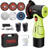 TEENO Smerigliatrice Angolare Senza Fili 76mm Brushless 19.500 giri/min | 800W, Display LED, 2 Batterie 2000mAh, 6 Dischi & Valigetta. Taglio, Levigatura, Lucidatura - Metallo, Legno, Piastrelle.