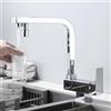 ZPSPZ Rubinetto Tre Vie Sottofinestra, Rubinetto Cucina 3 Vie per Sistemi Osmosi, Girevole a 360° Ottone Miscelatore Cucina Sottofinestra Pieghevole-Cromo