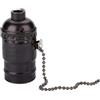 NDNCZDHC Portalampada E27 Vintage con Catena a Strappo, Portalampada a Sospensione, Sostituzione Prese Luce, Aspetto Antico Per Illuminazione Industriale, Decorativa, Fai-da-te(Nero)