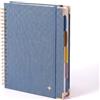 STAWINK Quaderno A4 con Divisori, 150 Fogli a Righe, Carta Avorio 100 g/m² | 300 pagine, rilegatura a spirale, copertina rigida in PU effetto lino, 5 divisori mobili, tasca trasparente ed elastico