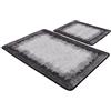 Foutastic Set di tappetini da bagno antibatterici (2 pezzi), 100% poliestere, antiscivolo, 60 x 100 cm e 50 x 60 cm, altezza del pelo 10 mm, 700 g/m², lavabile in lavatrice, elegante e funzionale per