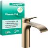 hansgrohe Vivenis 75022140 - Miscelatore per lavabo senza scarico, con beccuccio, altezza 110 mm, risparmio idrico (EcoSmart), bronzo spazzolato