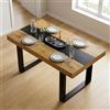 Songvas Tavolo da Pranzo 160x80x75 cm, Tavolo Rettangolare per 6-8 Persone, Design Industriale, Pannello Truciolare da 15 mm, Ideale per Sala da Pranzo, Cucina, Soggiorno e Ufficio(Venature Di Rovere Scuro)