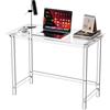 Dewrhiixe Scrivania in acrilico trasparente, scrivania per computer portatile da studio, tavolo da scrittura, consolle per camera da letto, casa e ufficio (trasparente, 90 x 40 x 75 cm)